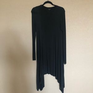 SEN jersey long sleeve asymmetric midi dress